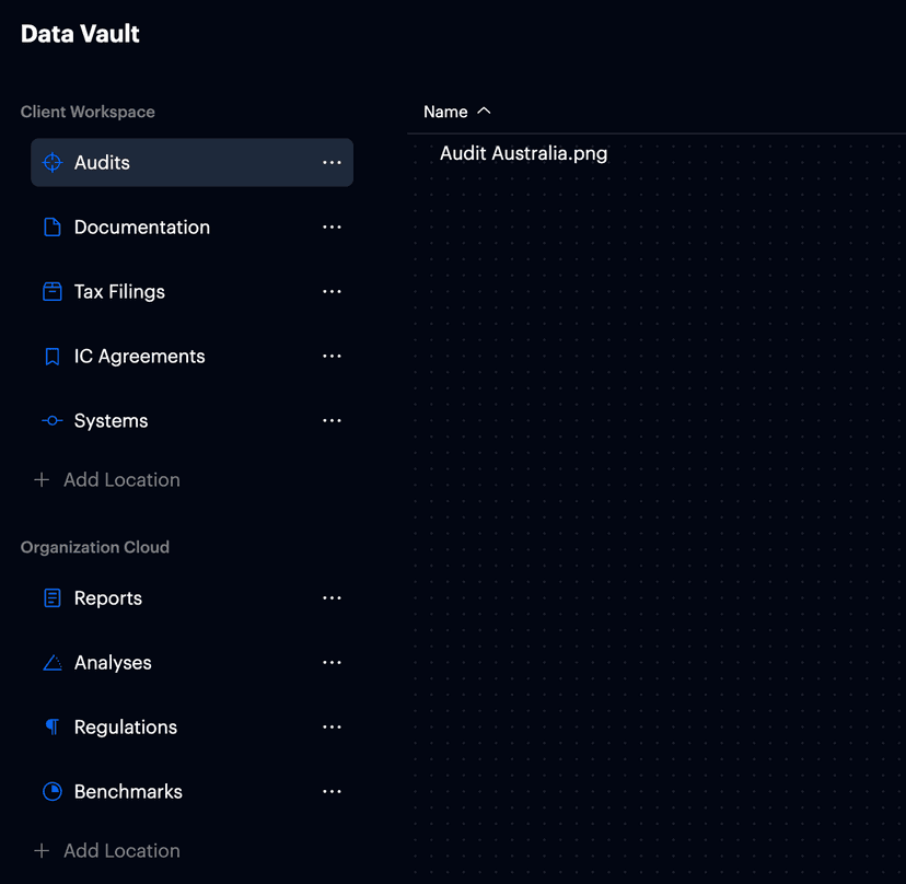 One-click data vault setup.