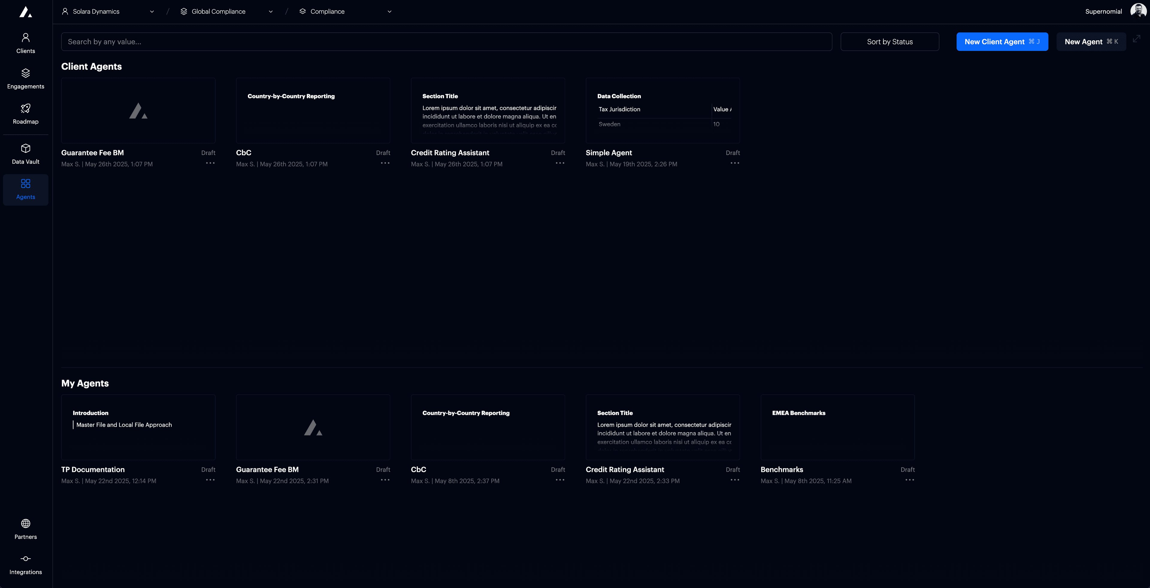 Solution interface showcase